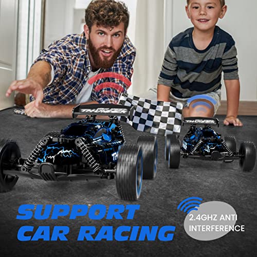 Tecnock RC Cars for Kids, 1:18 Scale 2WD RC Car with LED Lights, 2.4GHz Remote Control Car with USB-C Easy Charging & 50 Mins Playtime, Toys Gifts for Boys & Girls Ages 8-12 - Image 5