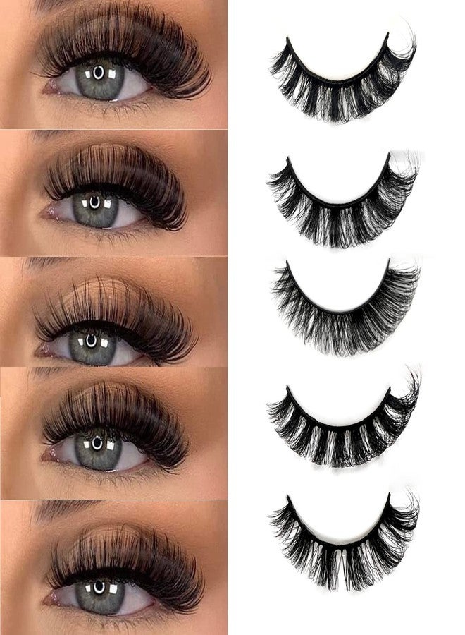 TIKILEY D Curl Strip Lashes That Look Like Extensions, Fluffy 3D Faux Mink False Eyelashes Naturl Look Russian Strip Lashes D Curl Cat Eye Lashes Pack - Image 5