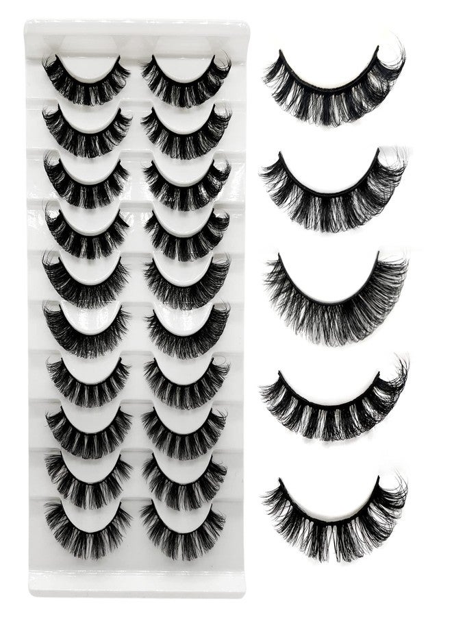 TIKILEY D Curl Strip Lashes That Look Like Extensions, Fluffy 3D Faux Mink False Eyelashes Naturl Look Russian Strip Lashes D Curl Cat Eye Lashes Pack - Image 1