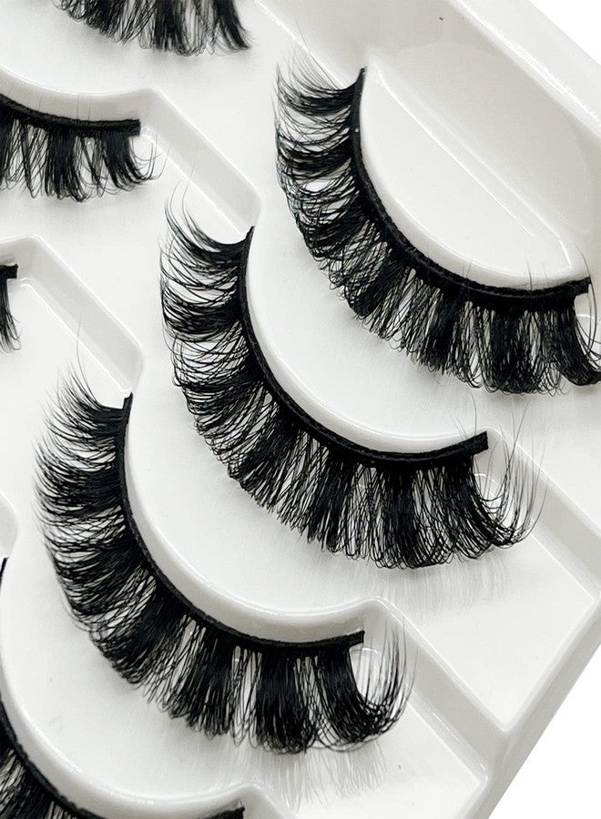 TIKILEY D Curl Strip Lashes That Look Like Extensions, Fluffy 3D Faux Mink False Eyelashes Naturl Look Russian Strip Lashes D Curl Cat Eye Lashes Pack - Image 4