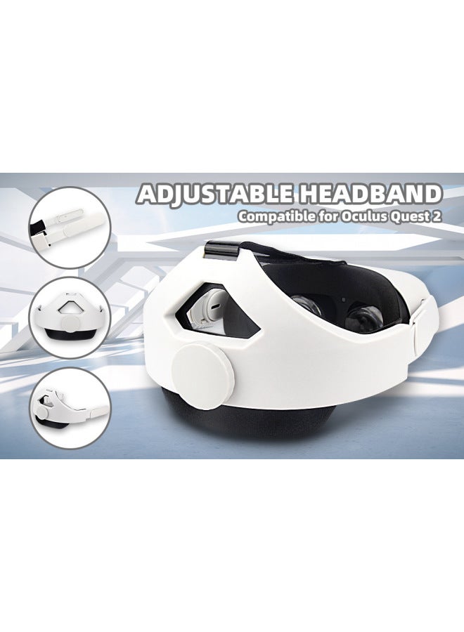 VR All-in-one 3D VR Glasses Suitable For Oculus Quest 2 Adjustable Head Wear Accessories Headband-Color:White  - Image 3