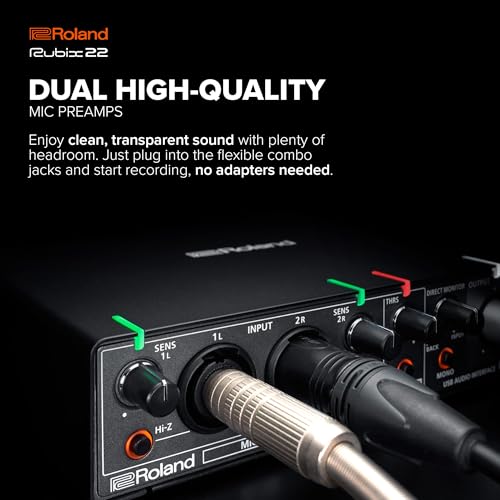 Roland Rubix22 2-In/2-Out USB Audio Interface | High-Resolution Audio | Record with Mics, Guitars, Keys & More | Compact & Durable Build | Compatible with Mac, PC & iPad | Expanded I/O Features - Image 2