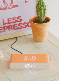 Steepletone Steepletone Wireless Charger and Beside Alarm Clock Digital Display Vibrant Colors Home Decor (Orange)  - Image 1