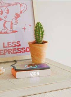 Steepletone Steepletone Wireless Charger and Beside Alarm Clock Digital Display Vibrant Colors Home Decor (Orange)  - Image 2