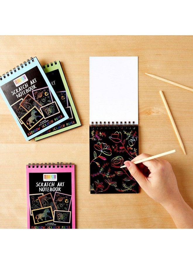 Bright Creations 8 Pack Rainbow Scratch Paper Pads for Kids with Wooden Styluses, 10 Sheets (5.5 x 3.9 In) - Image 3