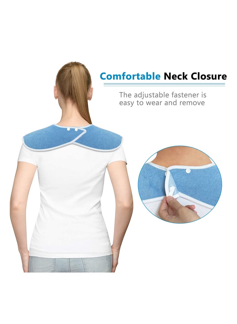 KASTWAVE عبوة 3 من المرايل للكبار للمسنين مع أزرار، مرايل قابلة لإعادة الاستخدام للكبار لتناول الطعام، مرايل غسيل للمسنين، واقي ملابس للرجال والنساء المسنين وذوي الاحتياجات الخاصة - Image 3