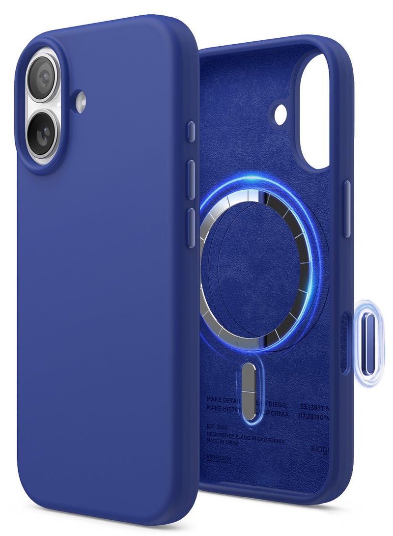 Elago غطاء سيليكون سائل مغناطيسي لجهاز آيفون 17 [غطاء زر التحكم في الكاميرا] متوافق مع ماجسيف مضاد للصدمات - أزرق كوبالت - Image 1