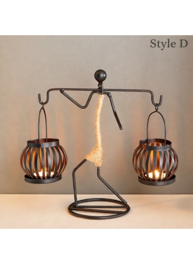 Minimalist Abstract Metal Candle Holder for Modern Home Decor - Image 5