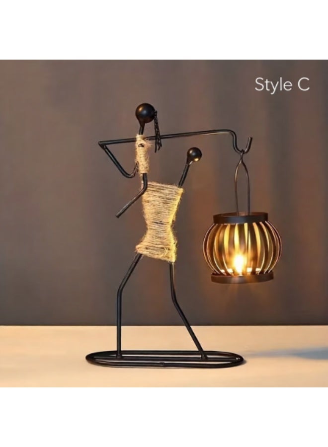 Minimalist Abstract Metal Candle Holder for Modern Home Decor - Image 4