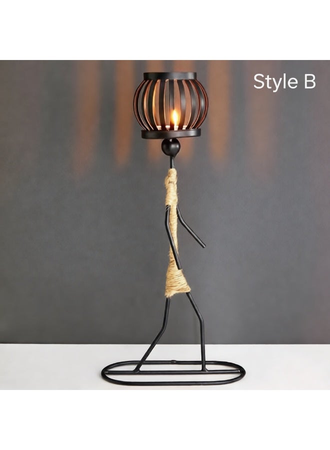 Minimalist Abstract Metal Candle Holder for Modern Home Decor - Image 3