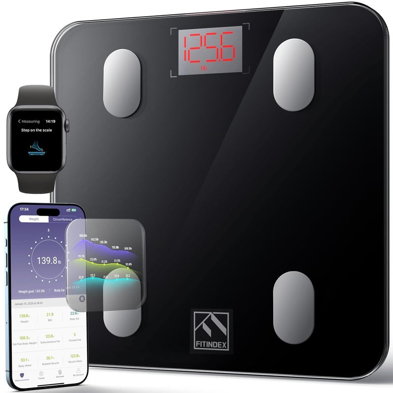 Smart Wireless Digital Bathroom Weight Scale - Bluetooth Body Fat Scale with Health Monitor and iOS/Android App - Image 1