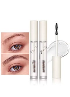 QiBest 2 Pcs Clear Eyebrow Setting Gel with Brush, Clear Brow Fix Gel, Transfer Proof Eyebrow Mascara Long Lasting Waterproof and Sweat Proof Eyebrow Repair Liquid Brows Styling  - Image 1