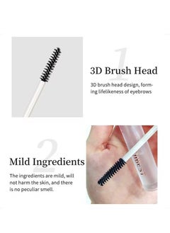 QiBest 2 Pcs Clear Eyebrow Setting Gel with Brush, Clear Brow Fix Gel, Transfer Proof Eyebrow Mascara Long Lasting Waterproof and Sweat Proof Eyebrow Repair Liquid Brows Styling  - Image 2