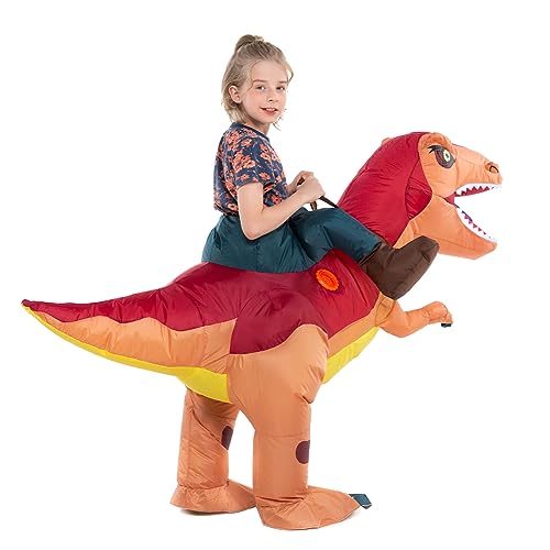HSCTEK Inflatable Dinosaur Costume Kids Boys Girls, Inflatable Blow Up Costume Riding Trex Dinosaur Costume Child, Inflatable Ride On Dinosaur Halloween Costume Children - Image 4