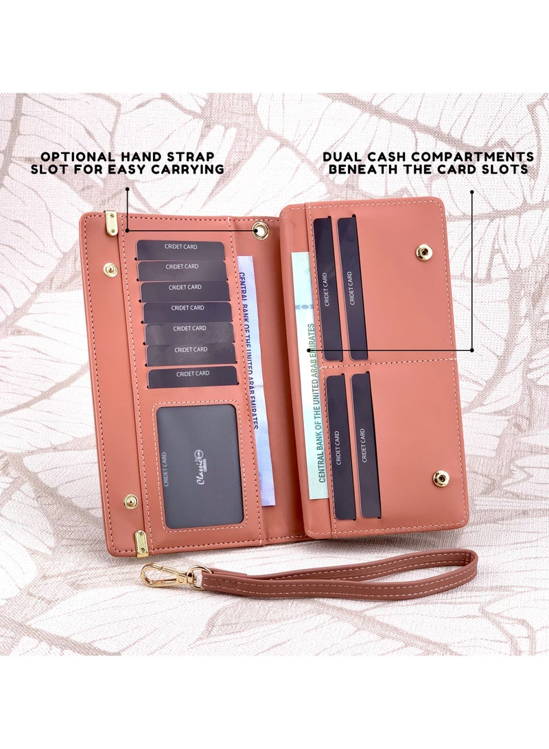 كلاسيك ميلانو - محفظة نسائية أنيقة من الجلد الصناعي مع حافظة بطاقات | محفظة عملات معدنية للنساء | محفظة نسائية نحيفة للاستخدام اليومي والسفر والهدايا