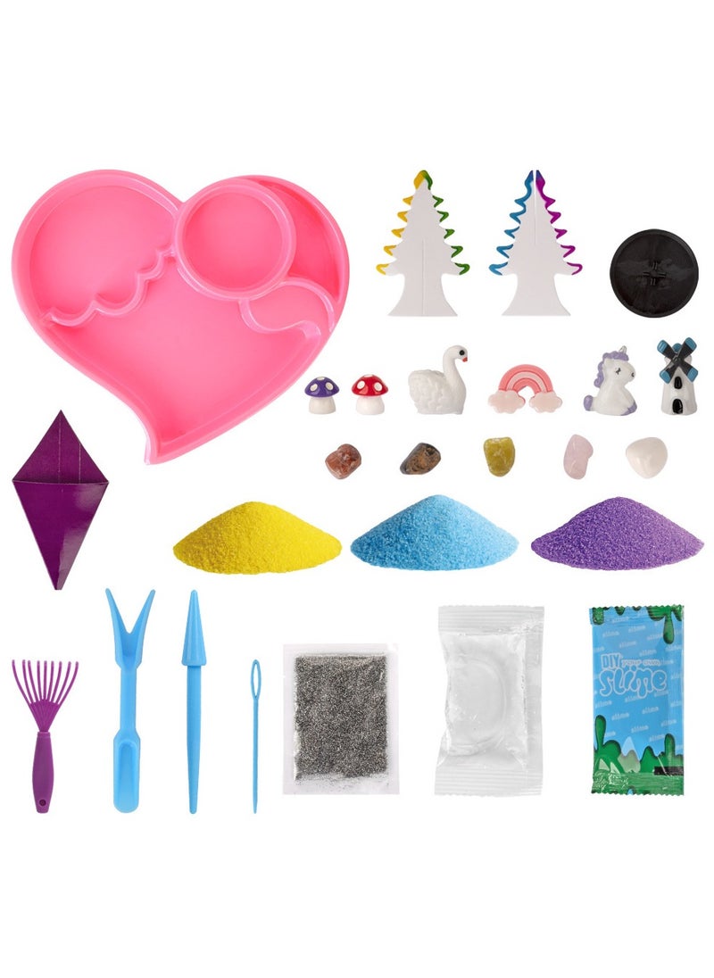VUCATIN - Unicorn Fairy Garden Kit for Kids Zen Garden Kit for Girls DIY Science Toy Unicorn Terrarium Kit Magic Unicorn Arts and Crafts for Girls Age 8 Play Sand Set - Image 1