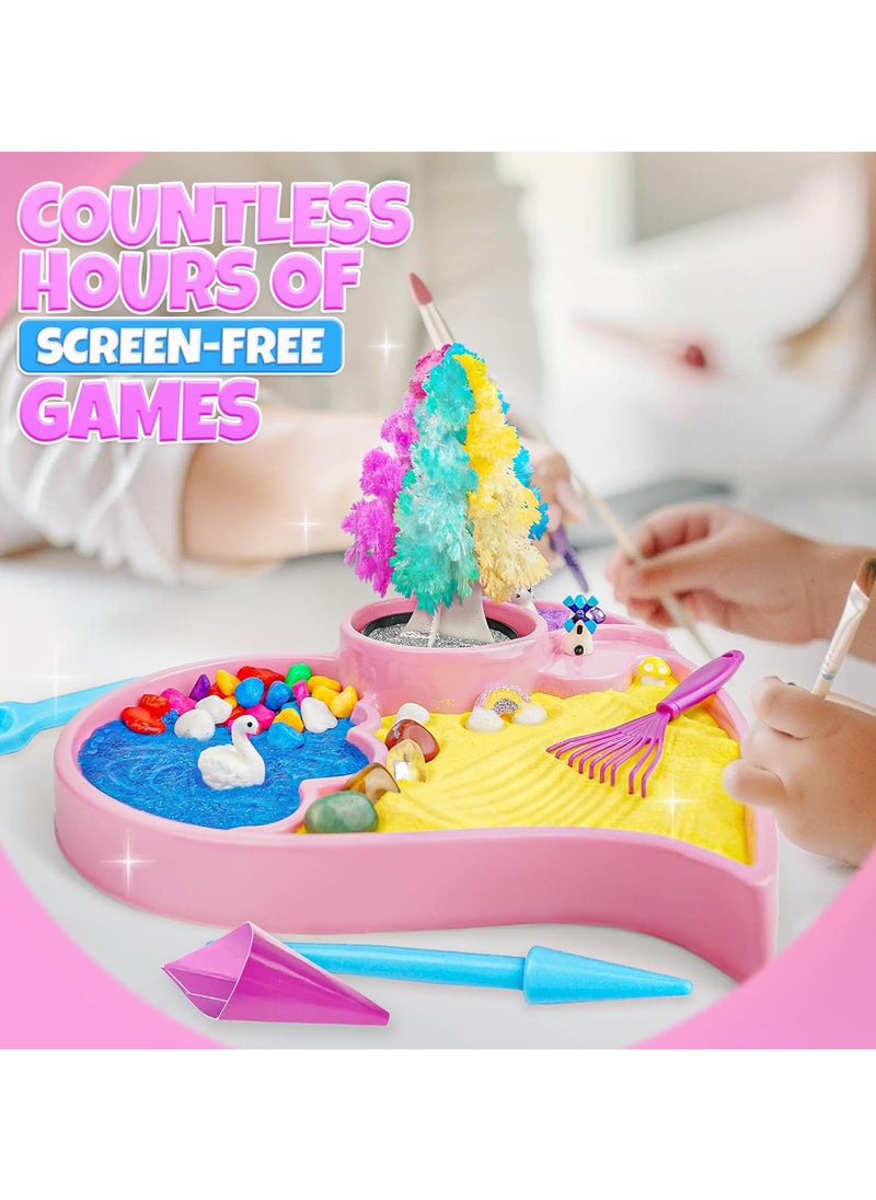 VUCATIN - Unicorn Fairy Garden Kit for Kids Zen Garden Kit for Girls DIY Science Toy Unicorn Terrarium Kit Magic Unicorn Arts and Crafts for Girls Age 8 Play Sand Set - Image 1