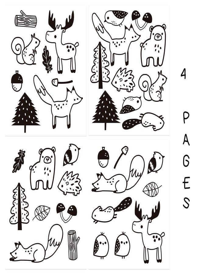 The Boho Design Forest Animal Wall Decals Peel and Stick for Kids, Baby Bedroom Nursery and Living Room. 36 pcs Adhesive Vinyl Wall Stickers Decor (White) - Image 4