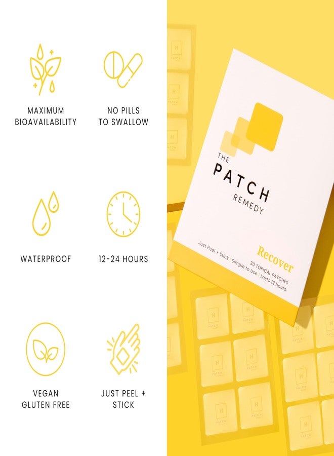 The Patch Remedy لاصقة باتش ريميدي ريكوفر | جلوتاثيون، شوك الحليب، إن إيه سي، زنجبيل، جنسنغ، وتين شوكي | 30 لاصقة - Image 4