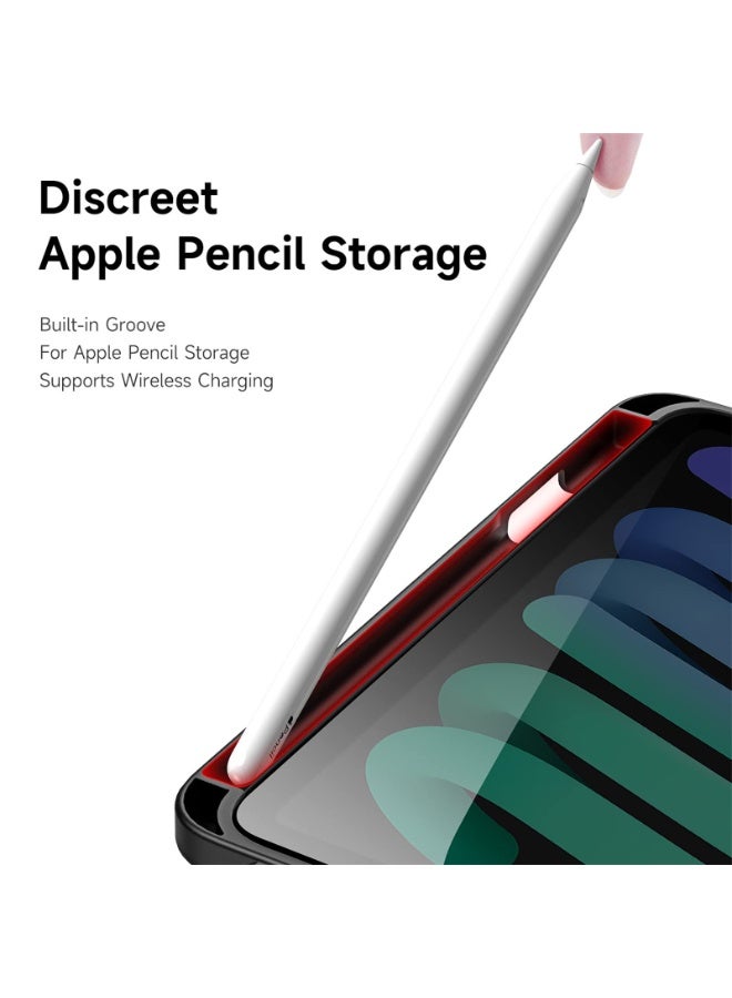 Case for iPad Mini 7 (A17 Pro) 2024 / Mini 6 8.3'' with Clear Transparent Back,Built-in Pencil Holder, Support Auto Sleep/Wake,Folding Y-Shaped Stand Cover (Black) - Image 3