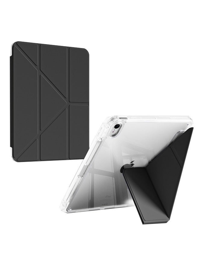 Case for iPad Mini 7 (A17 Pro) 2024 / Mini 6 8.3'' with Clear Transparent Back,Built-in Pencil Holder, Support Auto Sleep/Wake,Folding Y-Shaped Stand Cover (Black) - Image 2