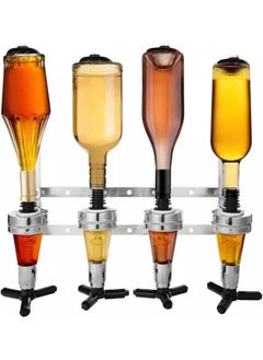 BLUE CORAL 4 Bottle Dispenser Wall Mounted Shaker Stand Bar Beverage Dispenser Divider Pourer  - Image 5