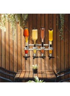 BLUE CORAL 4 Bottle Dispenser Wall Mounted Shaker Stand Bar Beverage Dispenser Divider Pourer  - Image 2