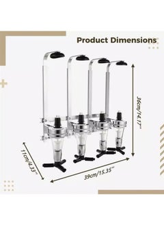 BLUE CORAL 4 Bottle Dispenser Wall Mounted Shaker Stand Bar Beverage Dispenser Divider Pourer  - Image 1