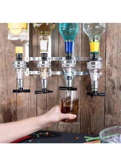 BLUE CORAL 4 Bottle Dispenser Wall Mounted Shaker Stand Bar Beverage Dispenser Divider Pourer  - Image 4