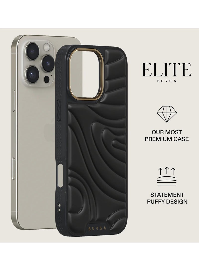 BURGA Case for iPhone 16 Pro – Ultra-Soft TPU, TPE, and PC Material with Bouncy Texture, CloudGuard Shock Absorption, Lightweight Build, and Elite-Level Drop Protection,spel Black - Image 2