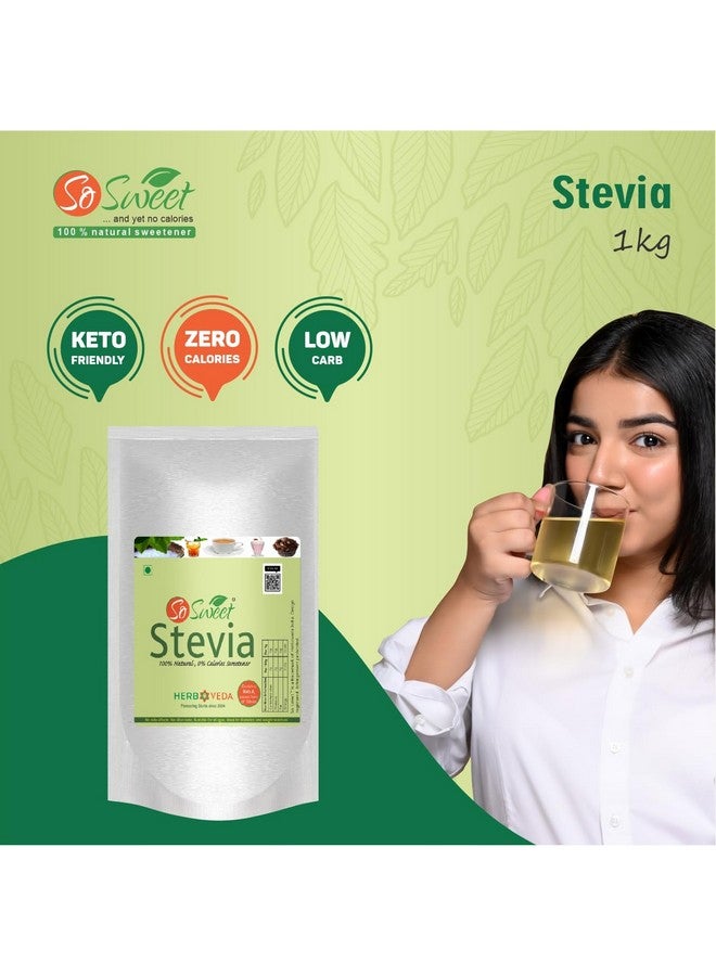 So Sweet مسحوق ستيفيا الحلو ومسحوق إريثريتول، 100% طبيعي، خالي من السكر، محليات صفرية السعرات الحرارية، عبوة من 2 (1 كجم لكل منها)، مثالي لمرضى السكري، مناسب للكيتو، مثالي للخبز والطهي - Image 4
