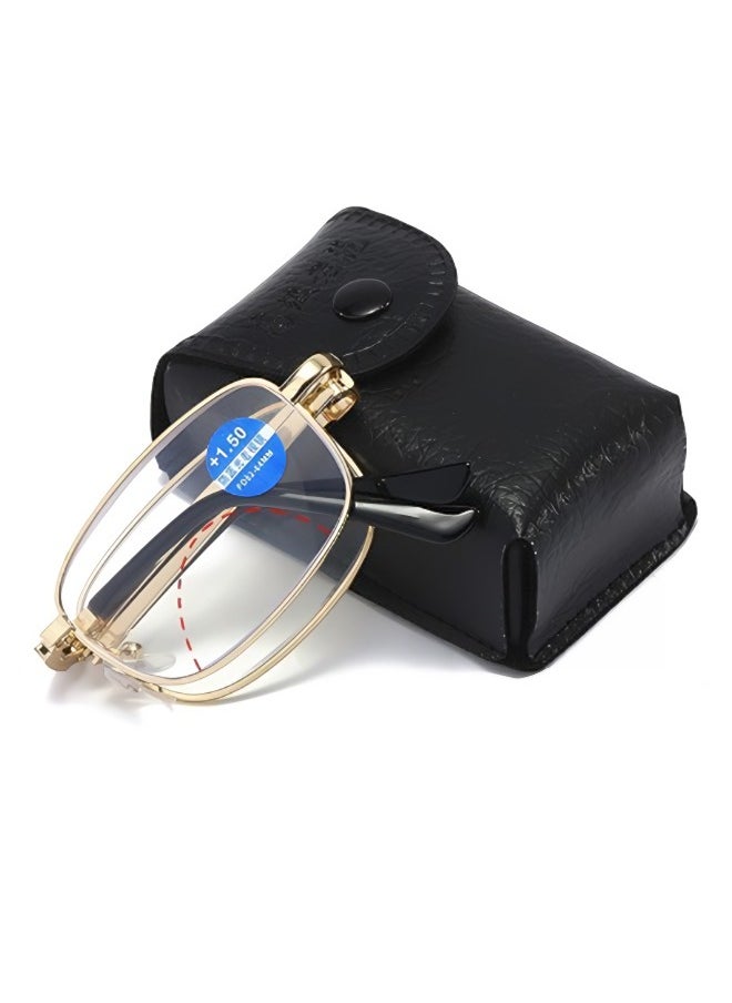 Generic Folding Reading Glasses, Anti-Blue Light Glasses, Bifocal Far and near Dual-Use Unisex Glasses  - Image 1
