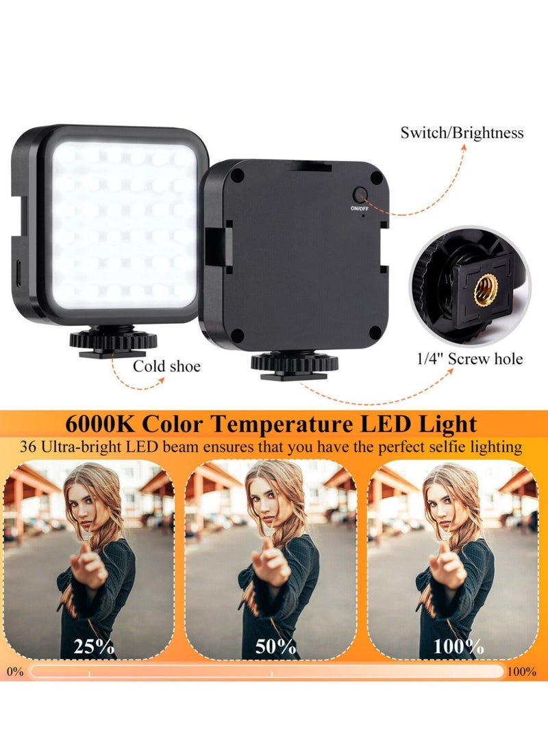 Vlogging"Like Me" LED Video Light + Microphone + Mobile Phone Holder + Hand Grip/Mini Tripod Compatible with Smartphones for TikTok, Youtube, Live Streaming and Meetings - Image 5