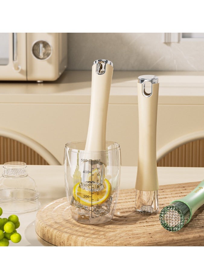 HOMESTAR Professional ABS & Acrylic Muddler - Dual Function Ice Crusher & Fruit Press Bartender Tool | Ergonomic Non-Slip Grip With Hook Storage Design | Easy To Clean & Dishwasher Safe | Essential For Mojitos, Cocktails & Fresh Juices - Image 1