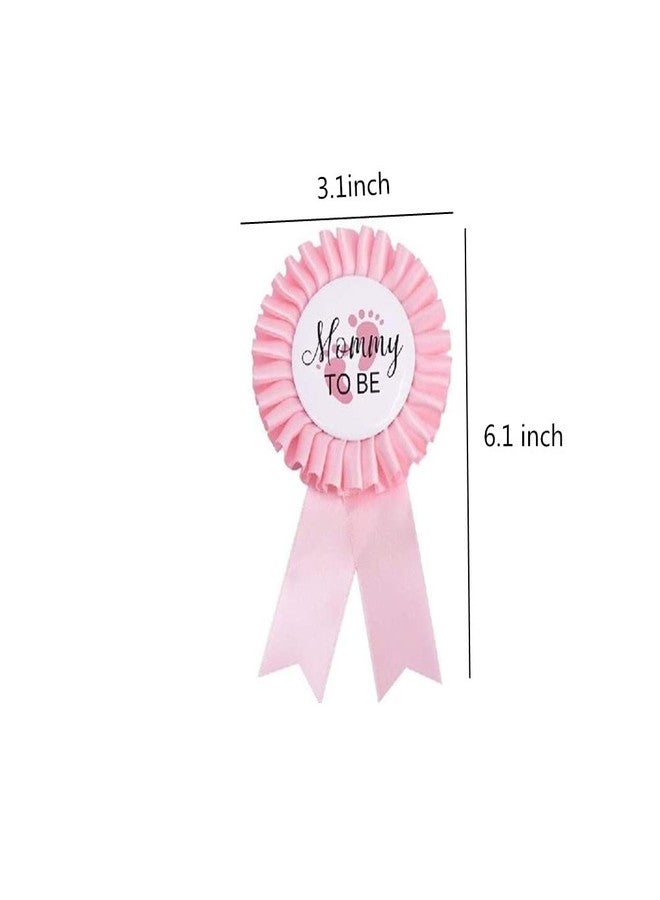 Jilukibo 2 Pieces Daddy and Mommy to Be Tinplate Badge Pin, Gender Reveal Rosette Button Pins New Mom Gifts for Baby Shower Party Favor Decoration (Pink Blue) - Image 2