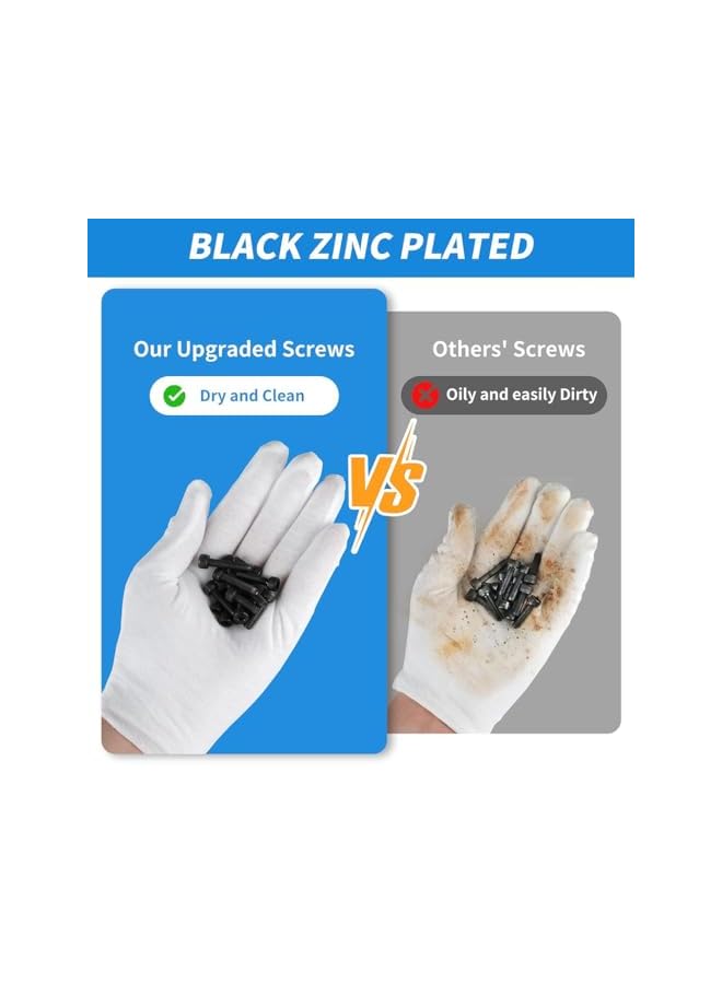 promass 460 Pcs M3 M4 M5 Hex Head Bolt Socket Cap Screws Nuts Assortment Kit,12.9 Grade Alloy Steel Black Zinc Plated and Anti Rust Metric Screw Set,Nuts and Bolts Assorted Set with Storage Box - Image 2