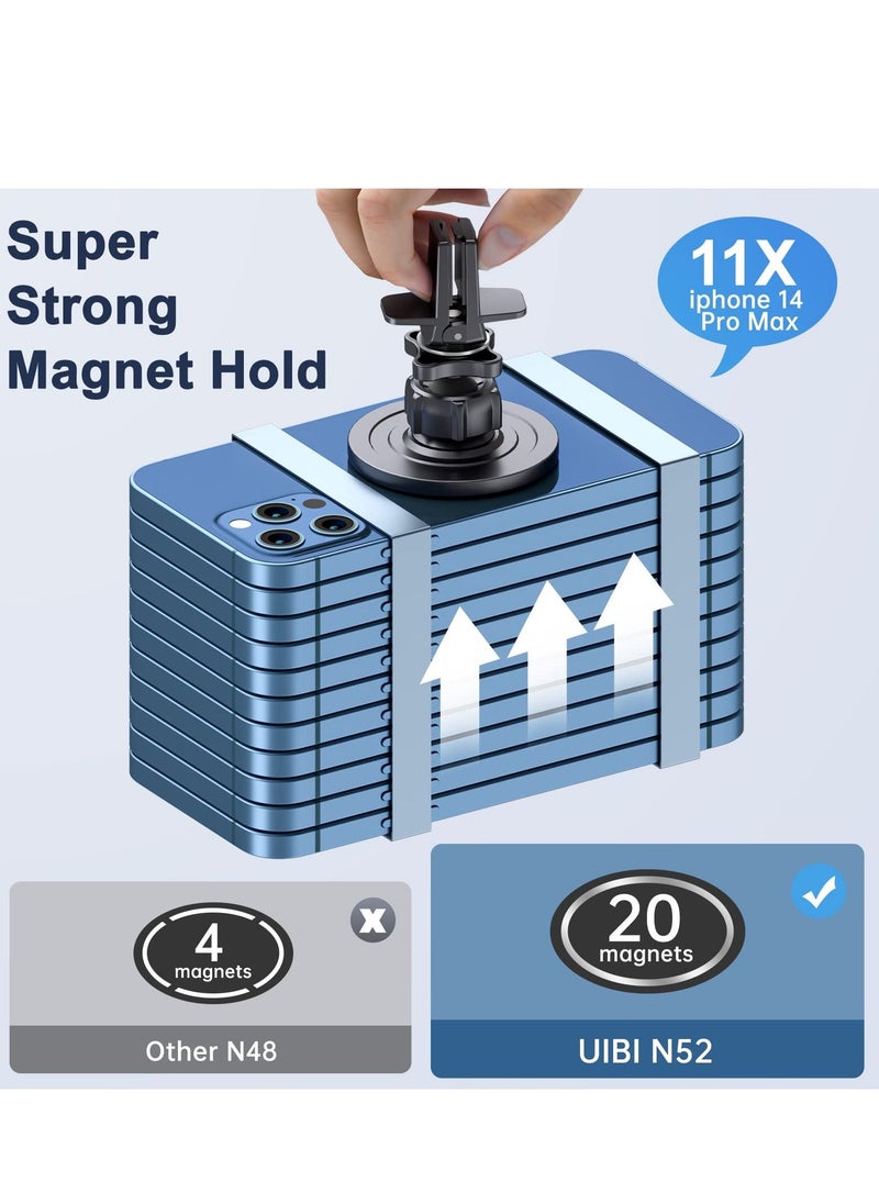 Excefore Magnetic Phone Holder for Car, Strong Magnets phone mount with Clip 360° Rotation Air Vent Cell Phone Mount for iPhone 14 13 12 Pro Max Mini Case  - Image 5