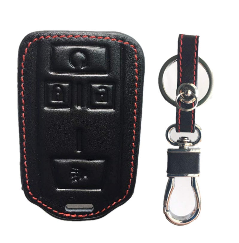KAWIHEN Leather Smart Remote Key Fob Case Holder Cover Compatible with Chevrolet Colorado Silverado 1500 2500 3500 HD GMC Canyon Sierra 1500 2500 3500 HD