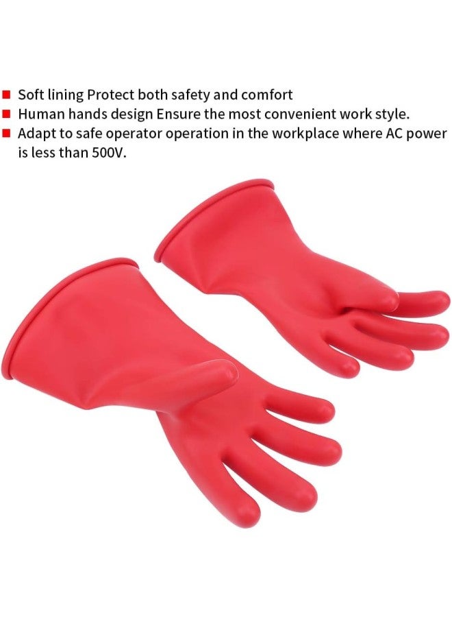 klarako IEC 60693-2014 Insulating Gloves, 1 Pair of Latex Full Finger Low Voltage 500V Reusable Glove Class 00(9)  - Image 5