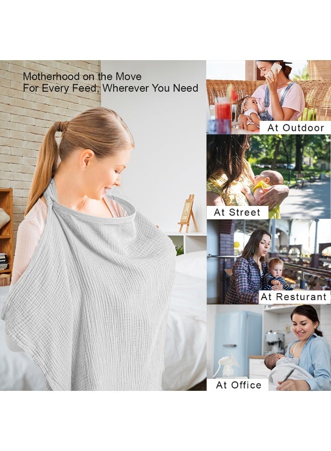 Cute 'n' Cuddle Nursing Breastfeeding Cover For Babies – Soft Breathable Cotton With Adjustable Neck Strap, Privacy For Moms, Lightweight & Stylish Nursing Shawl For Feeding In Public – Travel Friendly (One Size) - Image 5