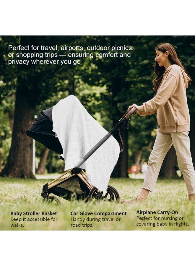 Cute 'n' Cuddle Nursing Breastfeeding Cover For Babies – Soft Breathable Cotton With Adjustable Neck Strap, Privacy For Moms, Lightweight & Stylish Nursing Shawl For Feeding In Public – Travel Friendly (One Size) - Image 4
