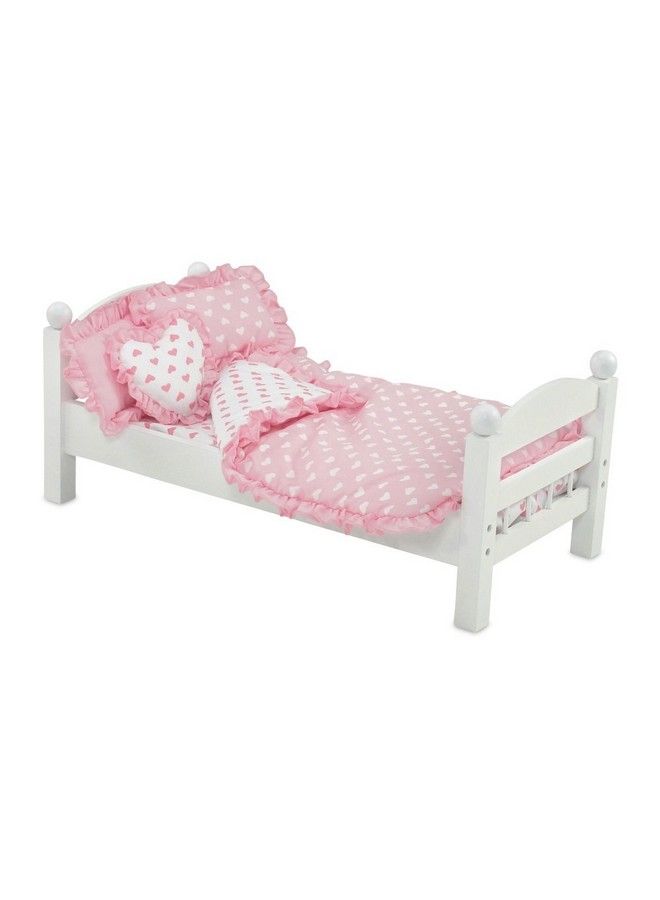 Emily Rose 18 Inch Doll Pink Heart Bedding For Doll Beds Cribs & Cradles ; Reversible 5 Pc 18" Doll Bedding Set - Image 4