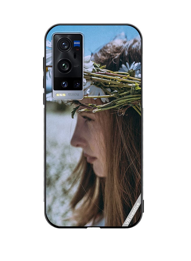 VR CREATIVE Protective Case Cover For Vivo X60 Pro Plus Girl With Flower Crown Design Multicolour - Image 1