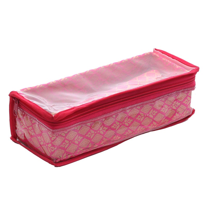 Kuber Industries Kuber Industries Brocade Hardboard 2 Pieces One Rod Bangle Box (Pink) - CTKTC42008  - Image 2