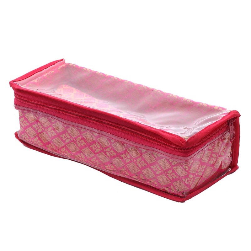 Kuber Industries Kuber Industries Brocade Hardboard 2 Pieces One Rod Bangle Box (Pink) - CTKTC42008  - Image 3