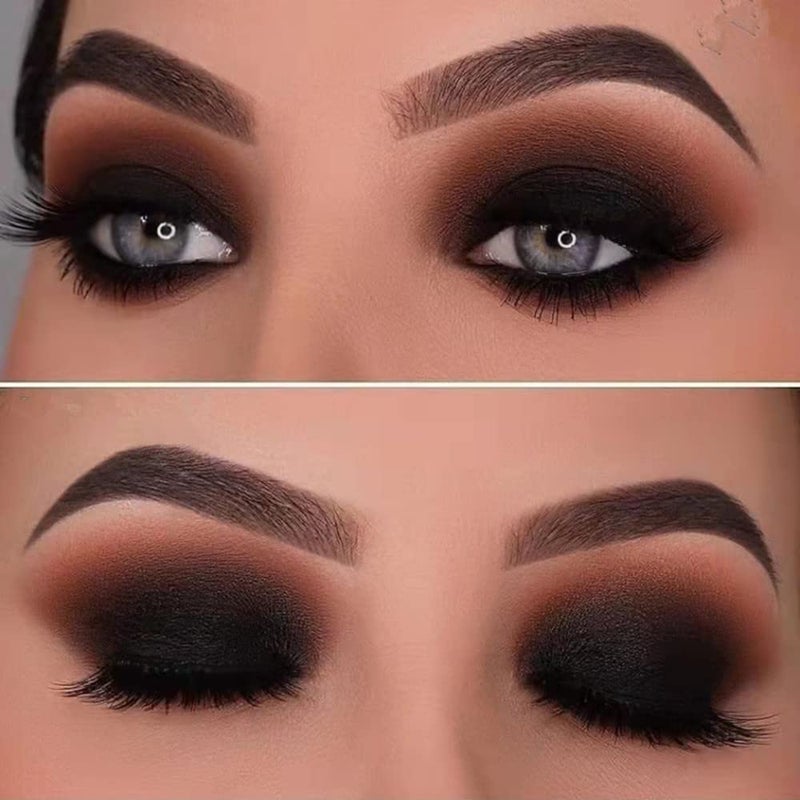 Mysense ظلال عيون مات سوداء مفردة من ميسنس، مسحوق مضغوط ناعم، ظلال عيون عالية الصبغة تدوم طويلاً لمكياج العيون الأسود المفرد ليلاً ونهاراً (02) - Image 4