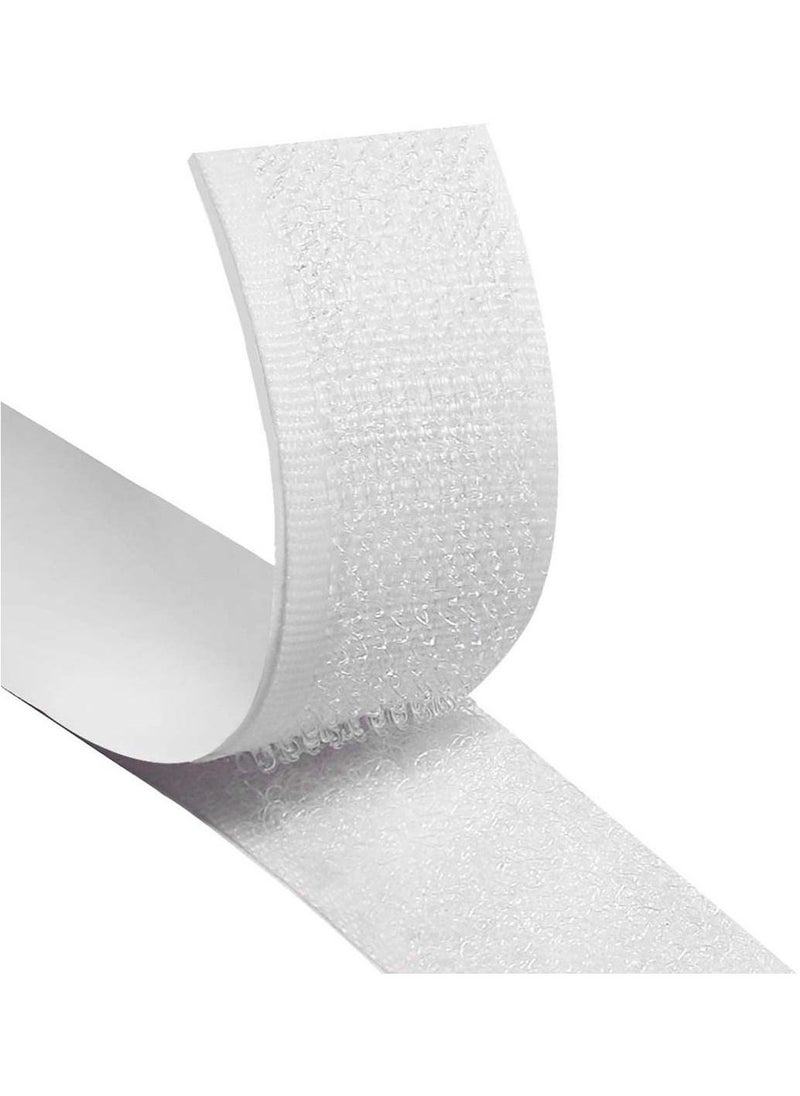 Hook and Loop Tape Velcro Tape Adhesive Strip Self Sticky Back Fastening Heavy Duty Reusable Double Sided 8M 2CM - Image 1