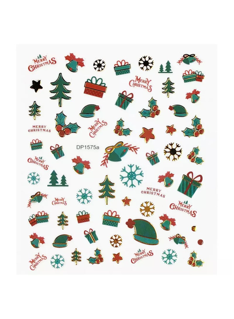 brunson Christmas Nail Stickers Decals, Winter Snowflakes Snowman 3D Self-Adhesive Nail Art Stickers Cute Elk Santa Claus Design Nail Decorations Xmas DIY Manicure Supplies for Women Girls - Image 5