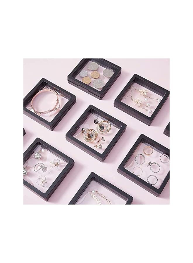 PROMASS Anti Tarnish Jewelry display Organizer,6Pcs Small Portable Travel Jewelry Box for Women and Girls to Storage Rings Earrings Bracelet, 3.54 x3.54 x0.79 inches, Antioxidation and Dust-proof - Image 1