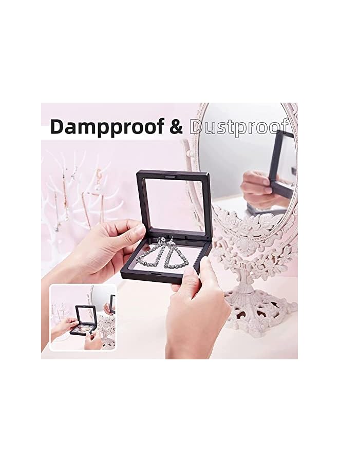 PROMASS Anti Tarnish Jewelry display Organizer,6Pcs Small Portable Travel Jewelry Box for Women and Girls to Storage Rings Earrings Bracelet, 3.54 x3.54 x0.79 inches, Antioxidation and Dust-proof - Image 2